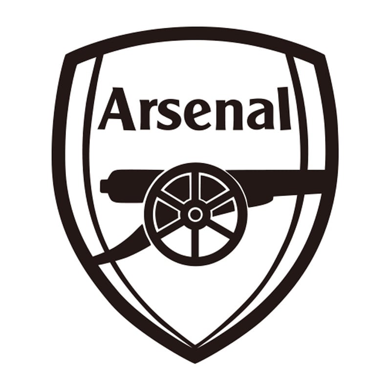 Fodbold Wallsticker  Stort Arsenal Logo  68x58cm  Sort