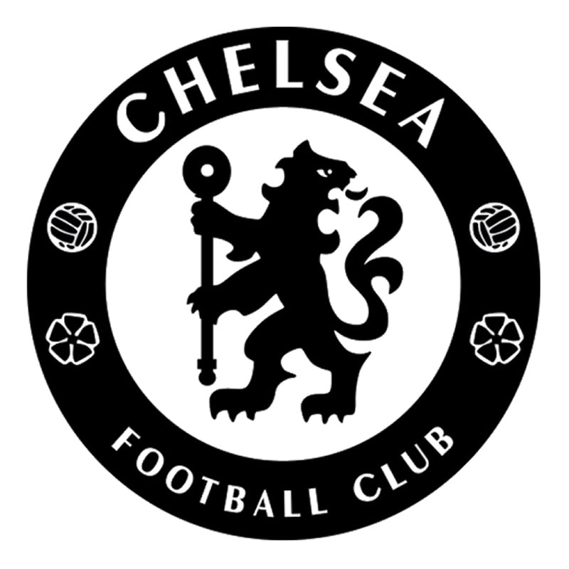 Fodbold Wallsticker Stort Chelsea Logo 60x60cm Sort