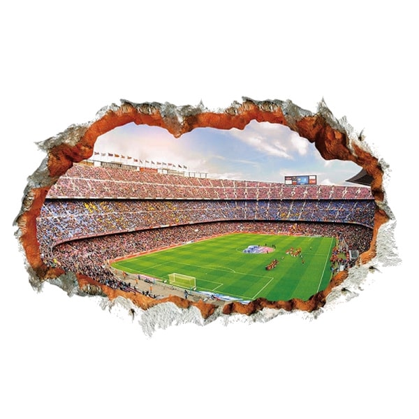Fodboldstadion Wallsticker Hul Væggen 3d Effekt 90x60cm