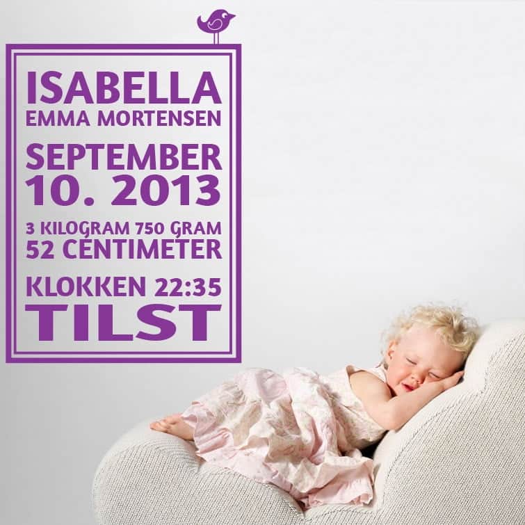 Fødselstavle Wallsticker