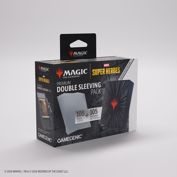 Gamegenic Magic: The Gathering Marvel Super Heroes Premium Double Sleeving Pack Comic Burst Black 2x100 Kortlommer