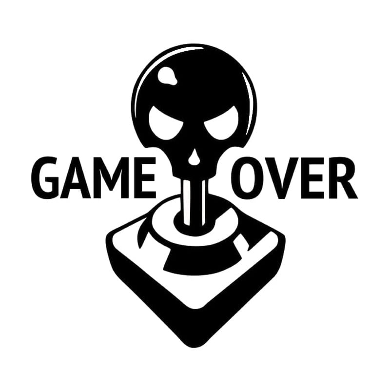 Gamer Wallsticker Game Over Sej Gaming Wallsticker 42x45cm