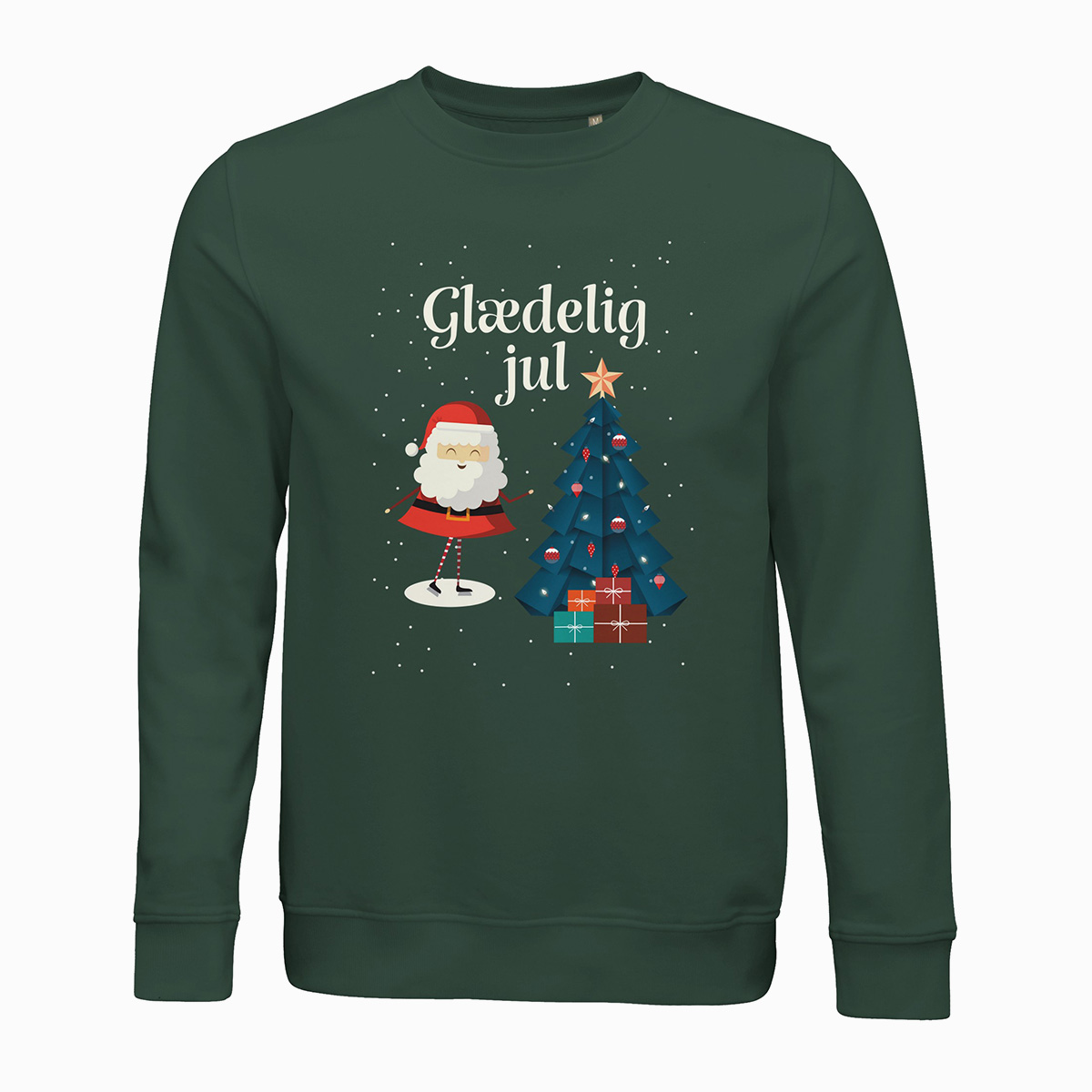 Glædelig Jul  Julemand   Unisex Jule Sweatshirt Med Dansk Tekst