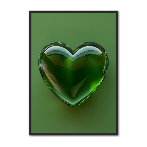 Green Crystal Heart Plakat Rodekassen