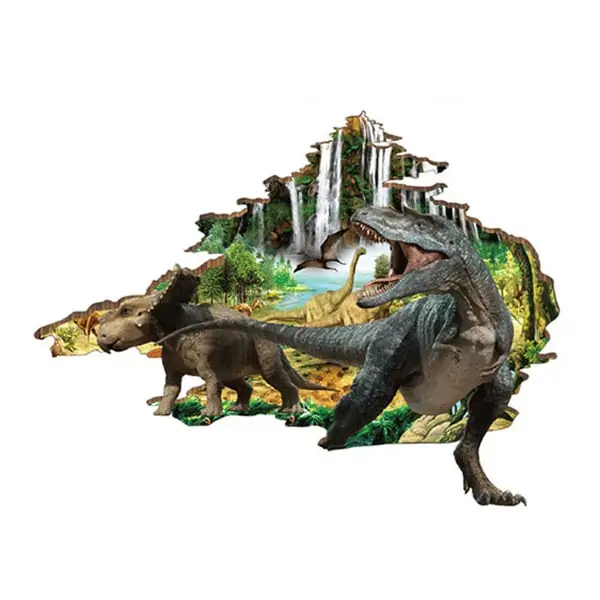 Hul Væggen Wallsticker Dinosauerne På Vej Ind På Værelset