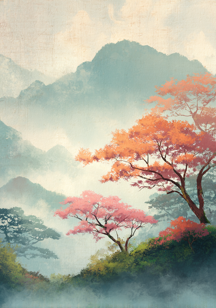 Japansk Plakat 81 Silent Mountains