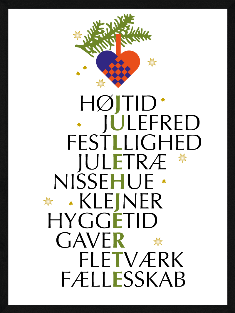 Julehjerte Citat Juleplakat