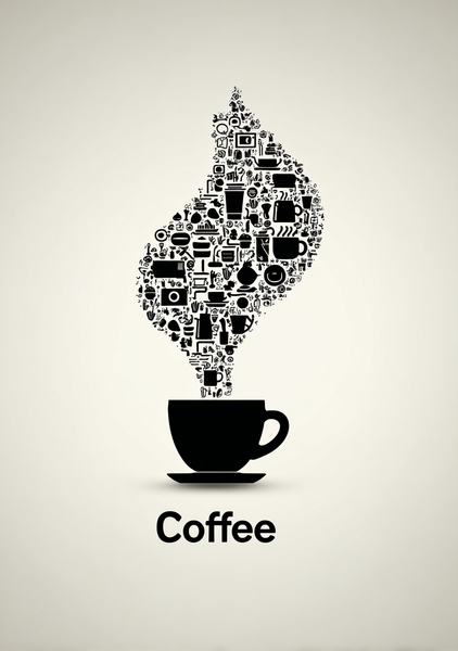 Kaffe Plakat 106  Dampfyldt Kaffeglæde