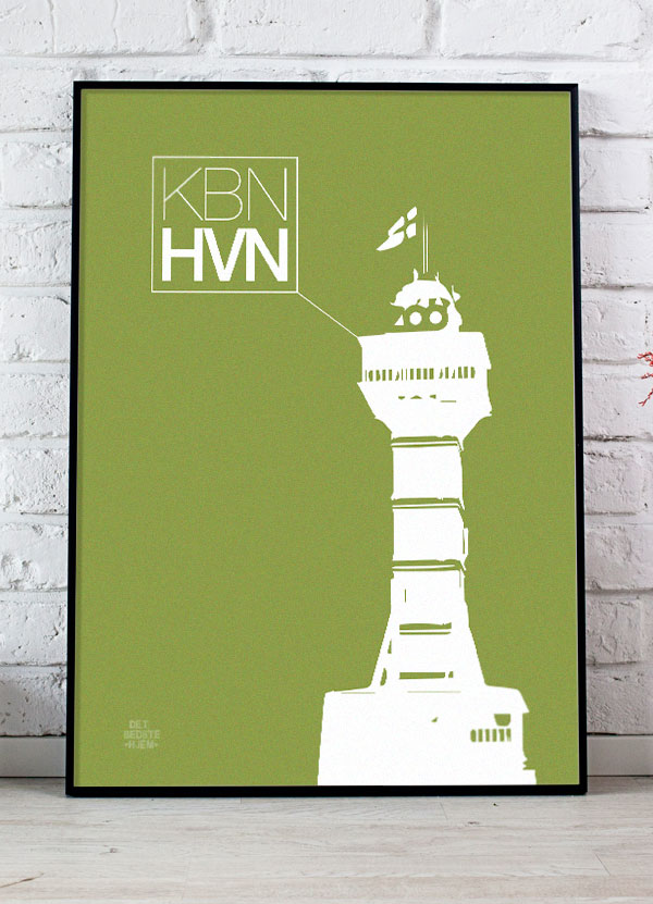 København-plakat Med Zoo-tårnet  Grøn  21   29    A4  Kr  199 -