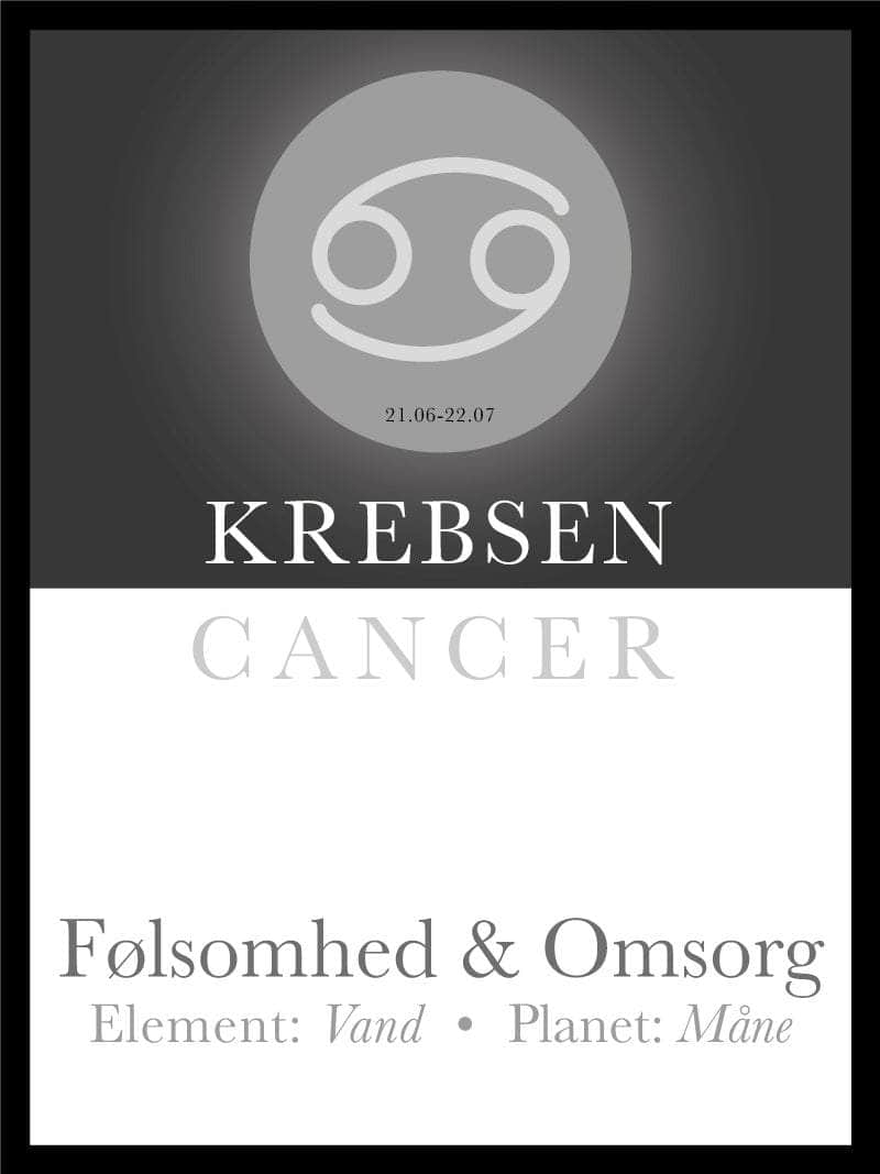 Krebsen Stjernetegn Tekst Plakat