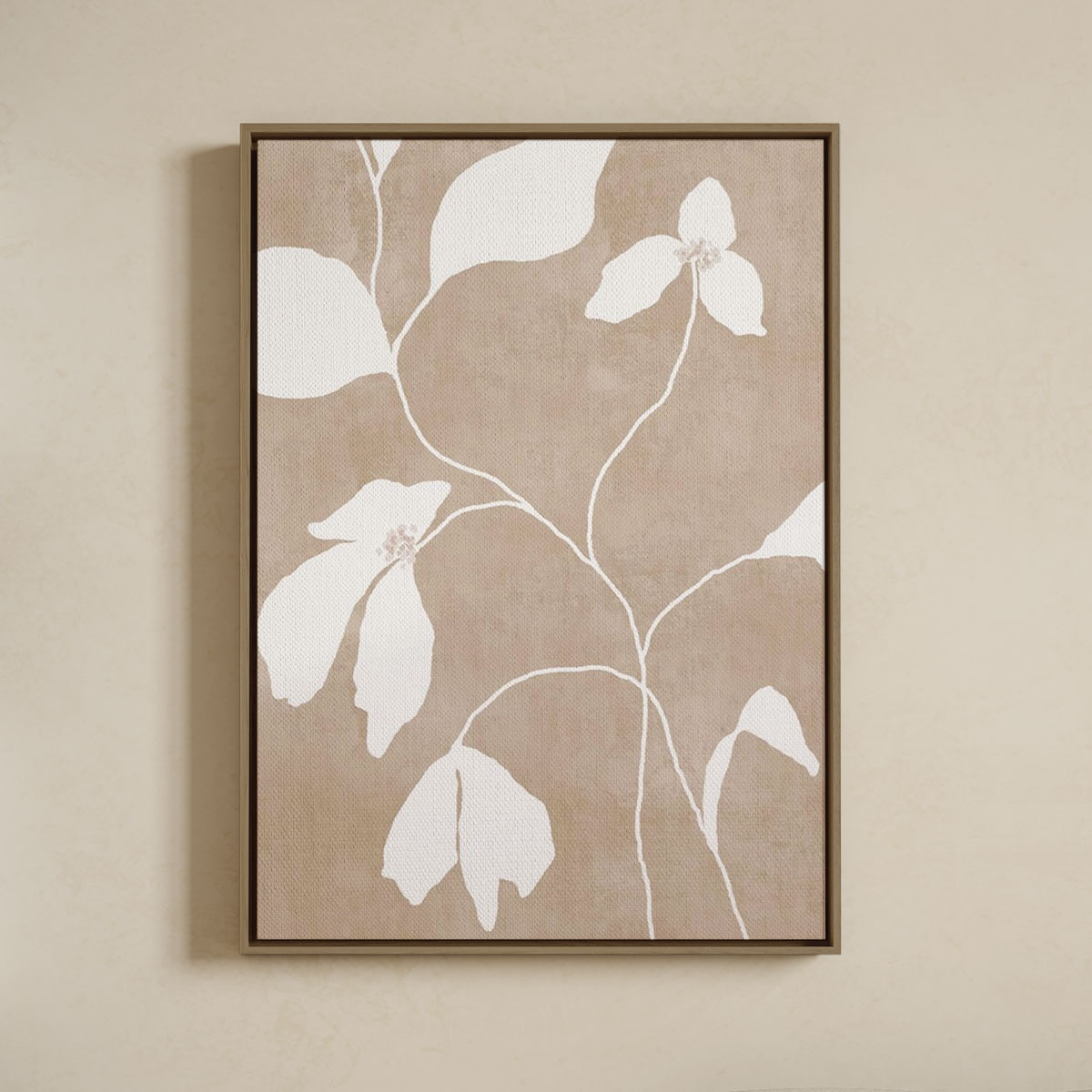 Lærredsprint Med Svæveramme  Botanical Neutral