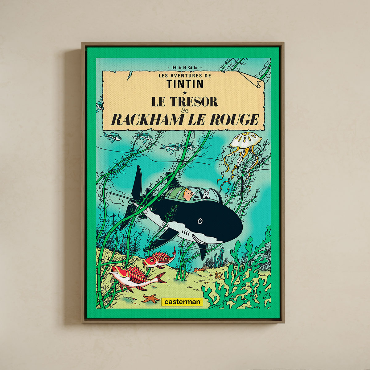 Lærredsprint Med Svæveramme  Tintin  Le Trésor De Rackham Le Rouge