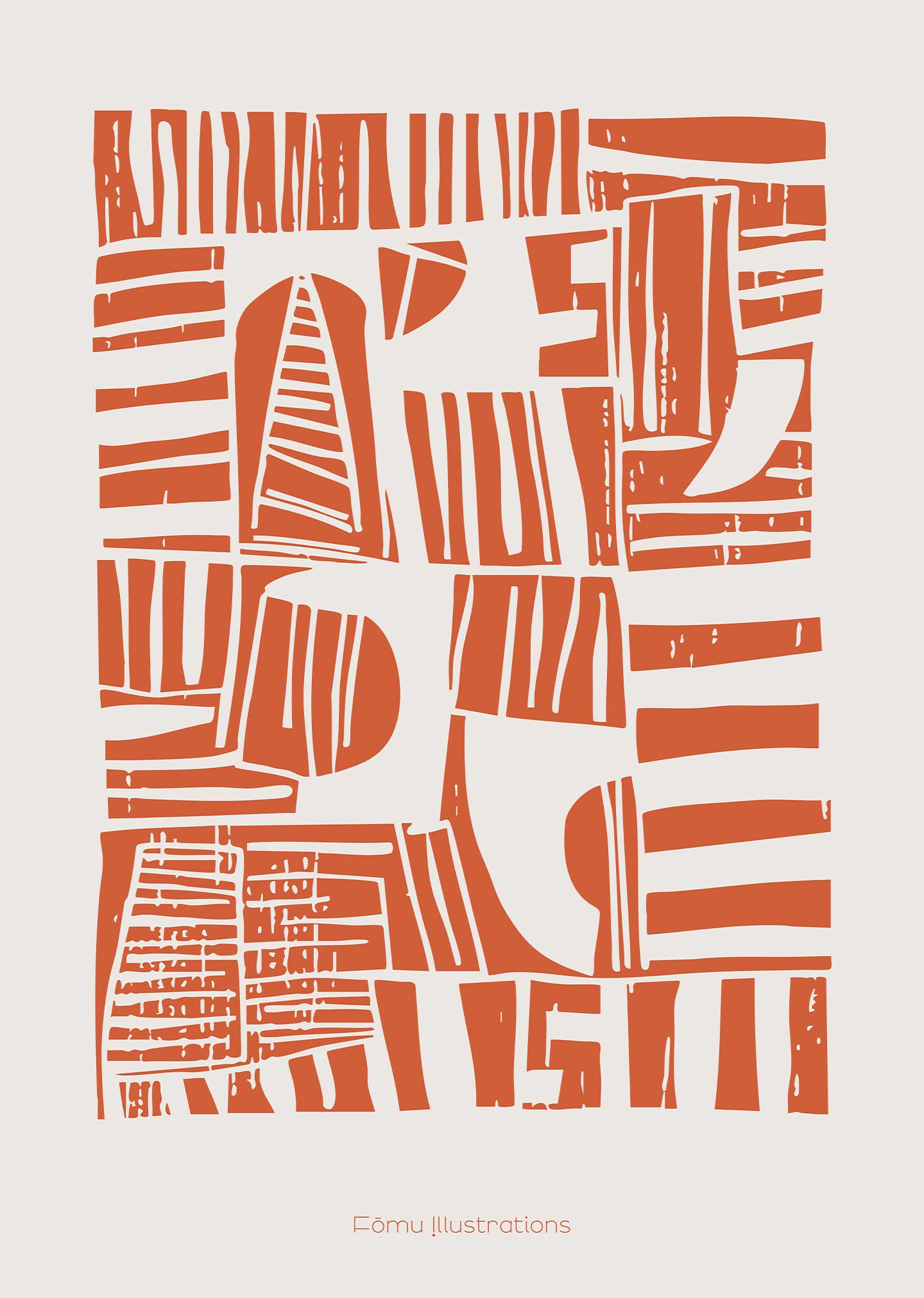 Lino Cut Russet Af Få Mu Illustrations