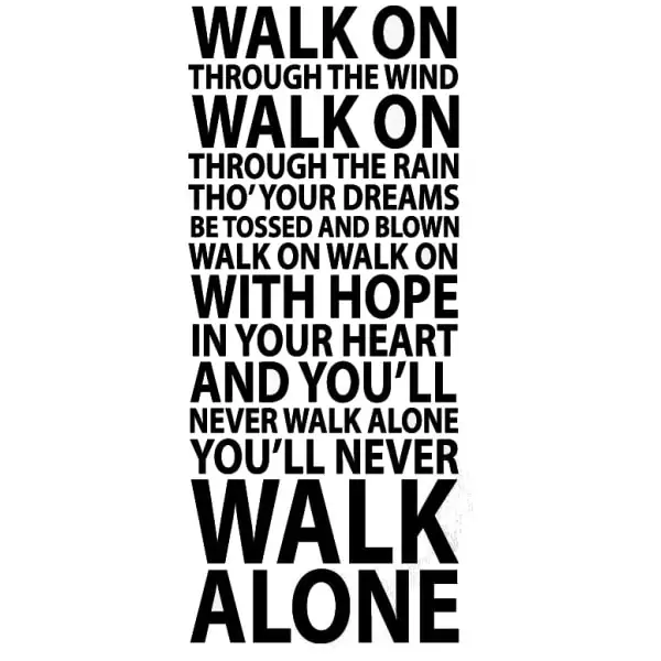 Liverpool Wallsticker  You Apos Ll Never Walk Alone  140x57cm