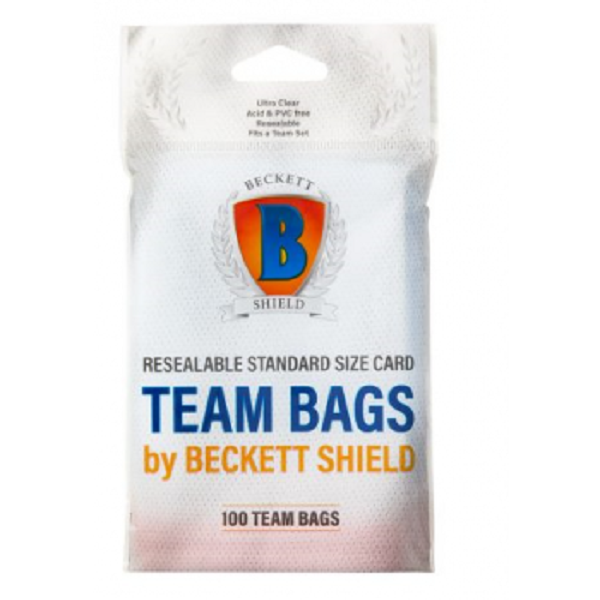 100 Lommer Beckett Shield Team Bag Sleeves  Til Opbevaring   Top Loaders  Sleeves