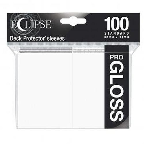 100 Lommer  Ultra Pro Eclipse Gloss: Arctic White  Hvid   Top Kvalitet  Professional Sleeves  15600