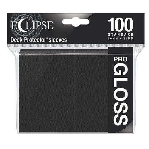 100 Lommer  Ultra Pro Eclipse Gloss: Jet Black  Sort   Top Kvalitet  Professional Sleeves  15601