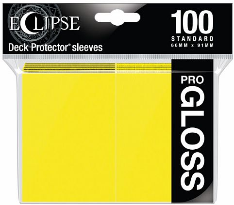 100 Lommer  Ultra Pro Eclipse Gloss: Lemon Yellow  Gul   Top Kvalitet  Professional Sleeves  15608