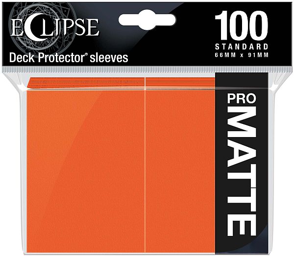100 Lommer  Ultra Pro Eclipse  2021 : Pumpkin Orange  Top Kvalitet  Pro-matte Non-glare Professional Sleeves  15619