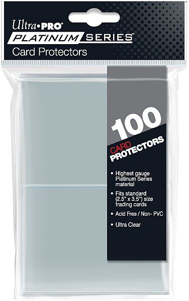 100 Lommer  Ultra Pro Platinum Series: Clear  Gennemsigtig   Top Kvalitet  Professional Sleeves  15221