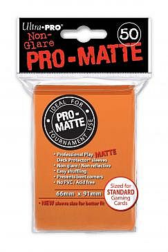 50 Lommer  Ultra Pro Pro-matte: Orange    195 184   Kvalitet  Non-glare Professional Sleeves  84184