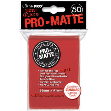 50 Lommer  Ultra Pro Pro-matte: Red    195 184 De     195 184   Kvalitet  Non-glare Professional Sleeves  82650