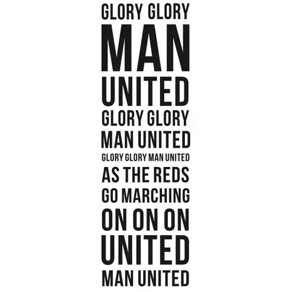 Manchester United Wallsticker Glory Glory Man United 130x40cm