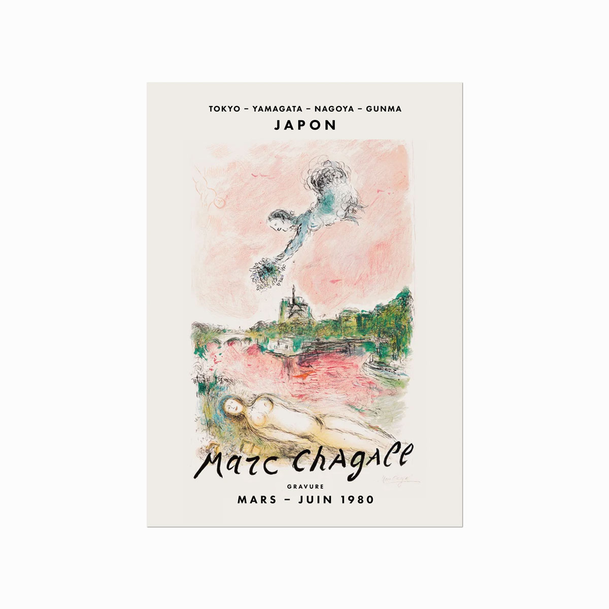 Marc Chagall Gravure 03 Vue De Notre-dame