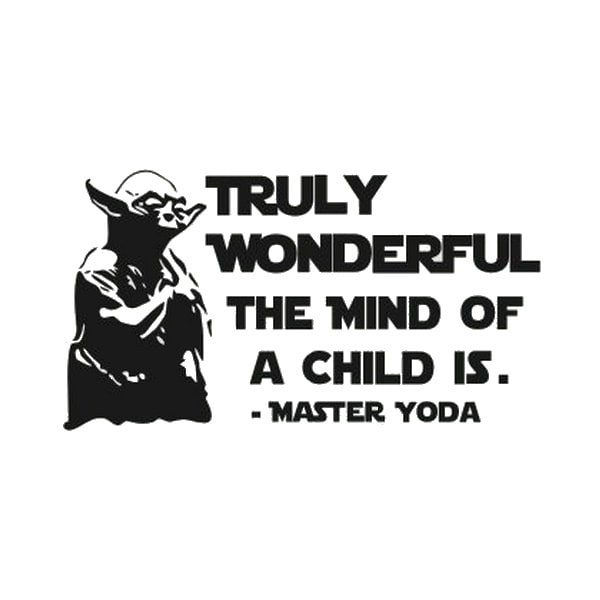Master Yoda Citat Sej Star Wars Wallsticker Sort Hvid