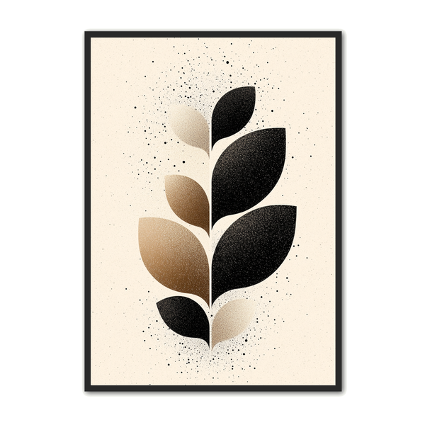 Minimalistisk Plakat 82 Botanisk Stil Med Sort Og Guld