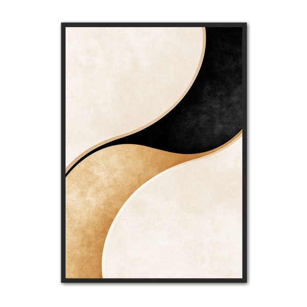 Minimalistisk Plakat 81 Harmoniske Former   Beige Og Sort