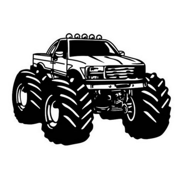 Monstertruck Wallsticker  Monstertruck Med Mega Hjul  58x82cm