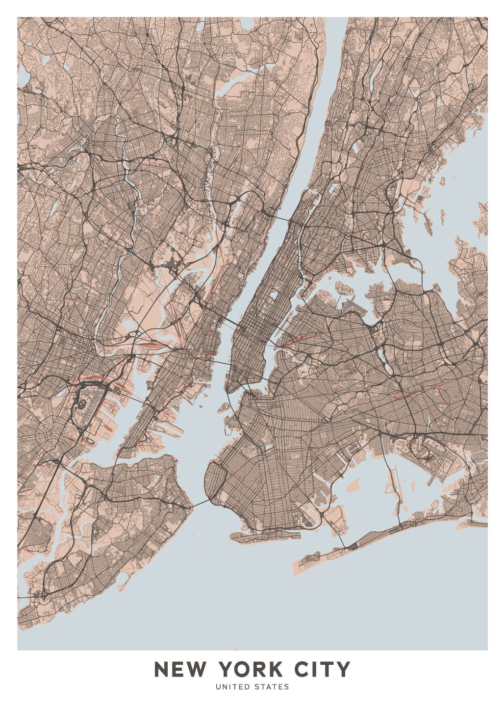 New York Kort Af Illux