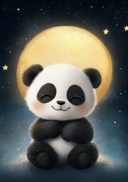 Panda Plakat 93 Måneskin Og Stjernelys