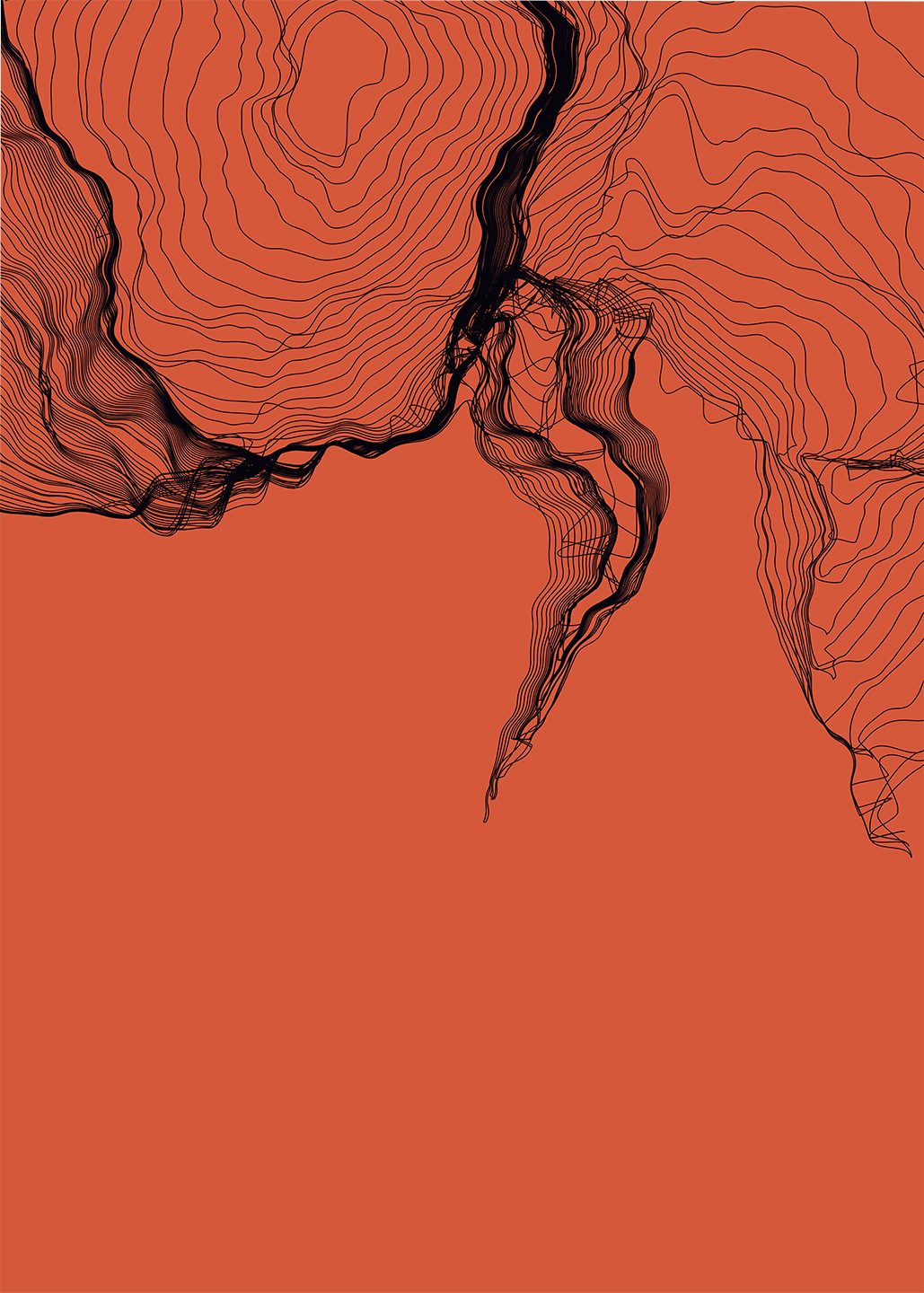 Pencil Lines Orange Af Plakatwerket