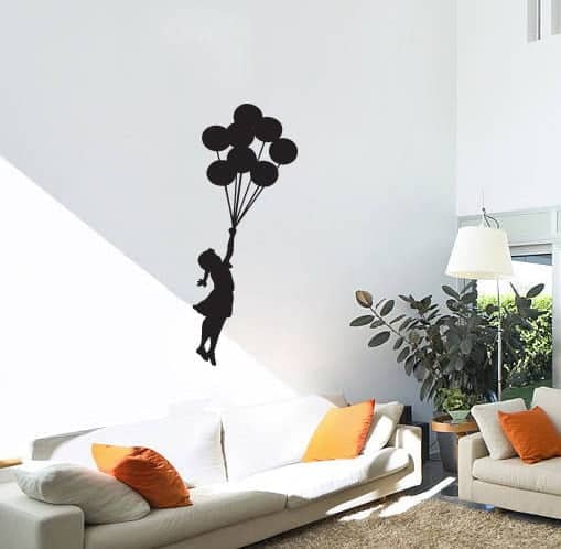 Pige Med Balloner Wallsticker