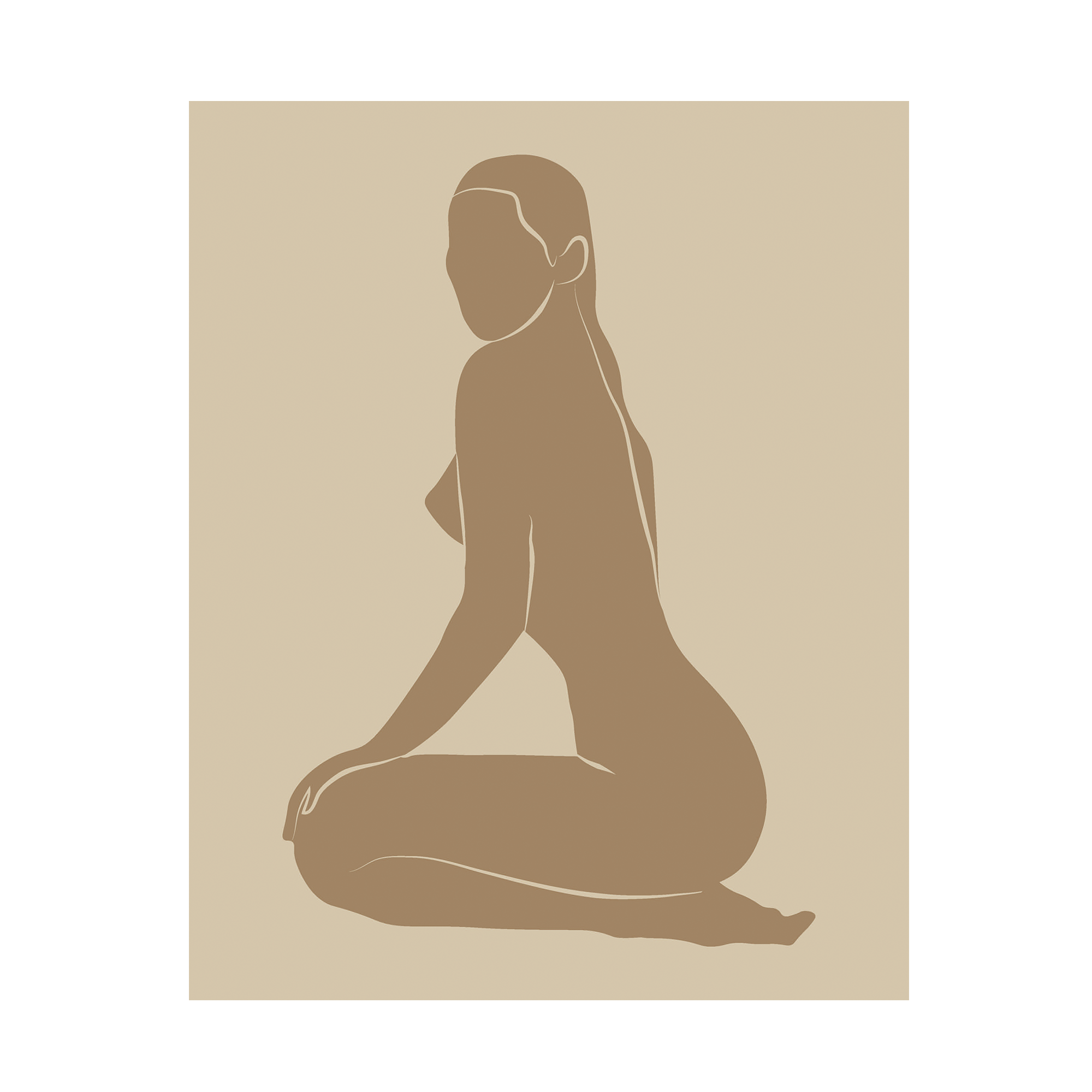 Plakat  Quot Silhuet Dame Quot  Beige  40   50 Cm
