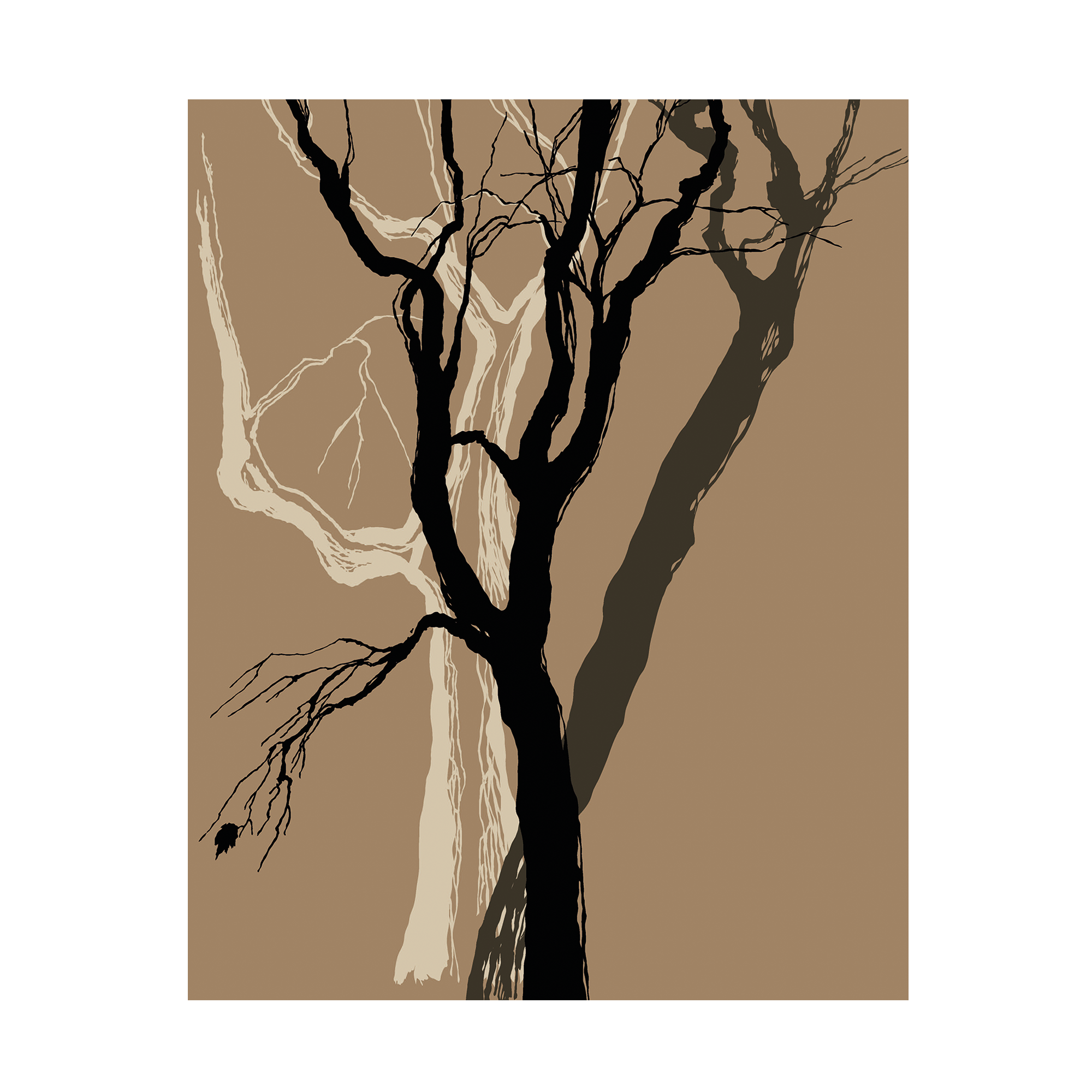 Plakat  Quot Silhuet Træ Quot  Brun  40   50 Cm