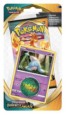 Pokemon Blister Pack  -pack Checklane Blister:   Sword   Shield: Darkness Ablaze Booster Pakke   Hatenna Black Star Promo   Pokemon   195 184 Nt