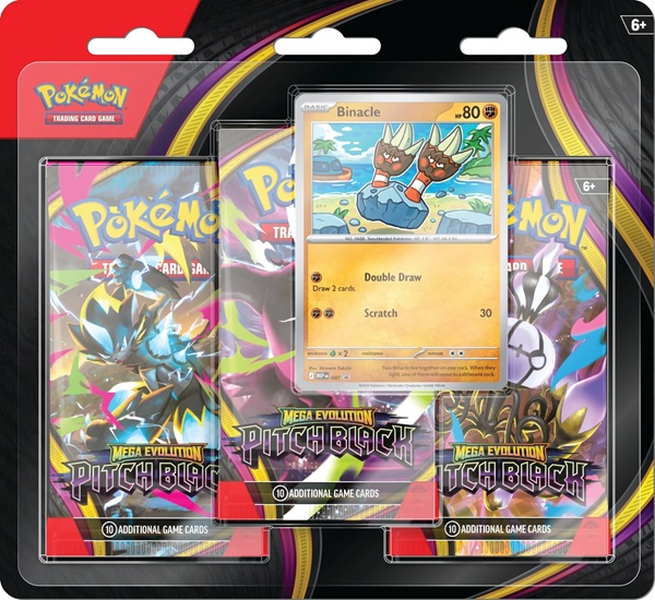 Pokemon Blister Pack  -pack:   Mega Evolution: Pitch Black Booster Pakker   Binacle Black Star Promo