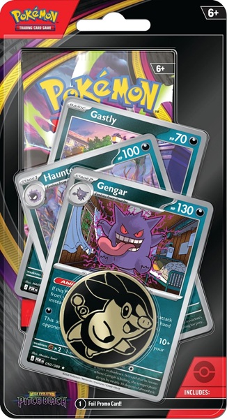 Pokemon Blister Pack  -pack Premium Checklane Blister:   Mega Evolution: Pitch Black Booster Pakke   Gengar Line Promos     195 184 Nt