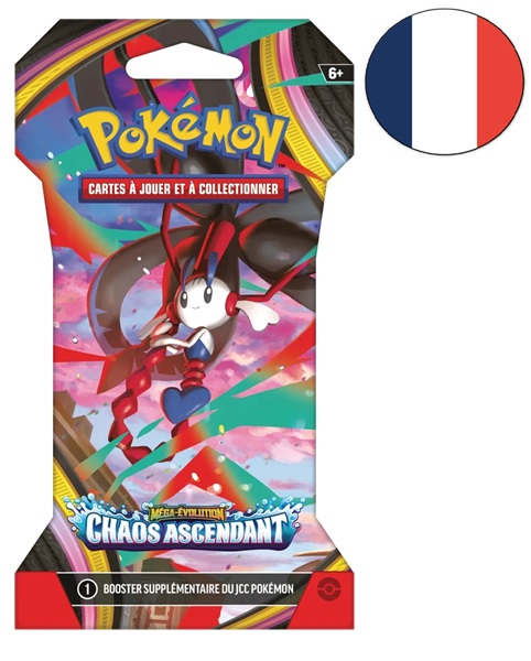 Pokemon Booster Pakke Fransk French Me04 Mega Evolution: Chaos Rising Sleeved Booster Pack  Quot Cardboard   Pap Blister Quot
