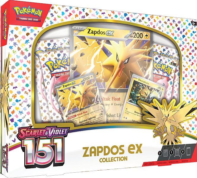 Pokemon Scarlet Violet: 151 Ex Box: Zapdos Ex Collection Boosters