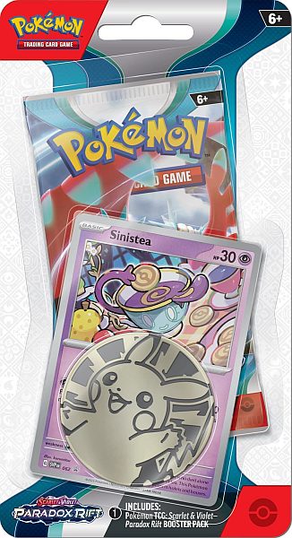 Pokemon Sv04 Paradox Rift Checklane Blister: Sinistea