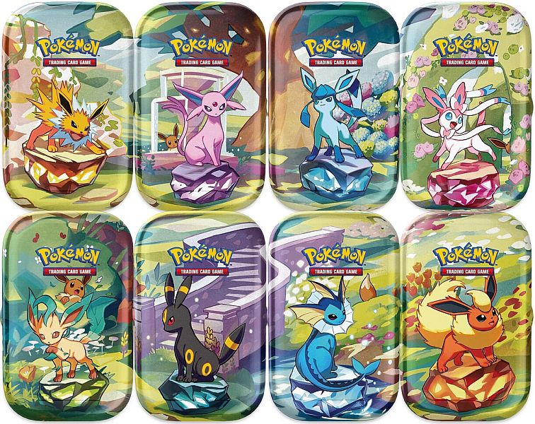 Pokemon Sv08   Prismatic Evolutions Mini Tins Display