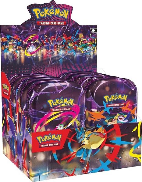 Pokemon Tin Kasse 2025 Fall Mega Heroes  Mini Tins Display 10 Mini Tins   20 Boosters