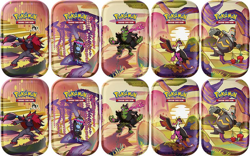 Pokemon Tin Kasse 2024 Summer Scarlet   Violet: Shrouded Fable  Mini Tins Display 10 Mini Tins   20 Boosters