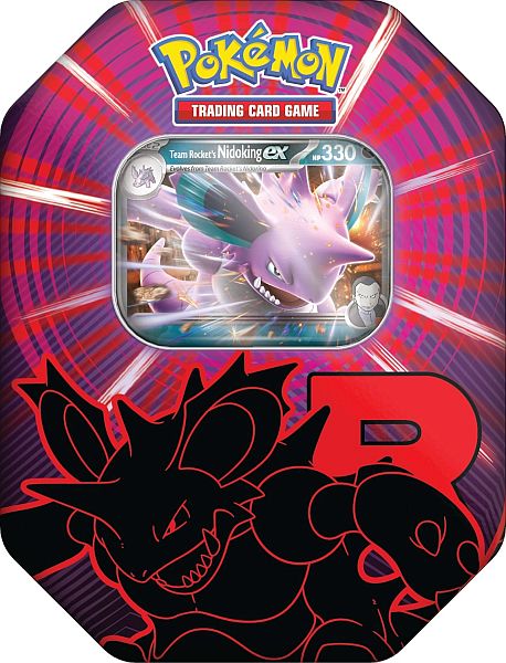 Pokemon Tin Kasse 2025 Wave   Fall: Team Rocket   Nidoking Ex Team Rocket Collector   Tin Box    Boosters