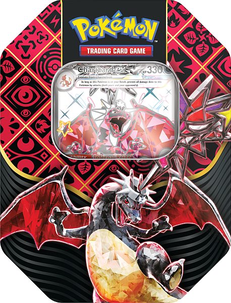 Pokemon Tin Kasse 2024 Wave   Winter: Charizard Ex Scarlet   Violet: Paldean Fates Collector   Tin Box    Boosters