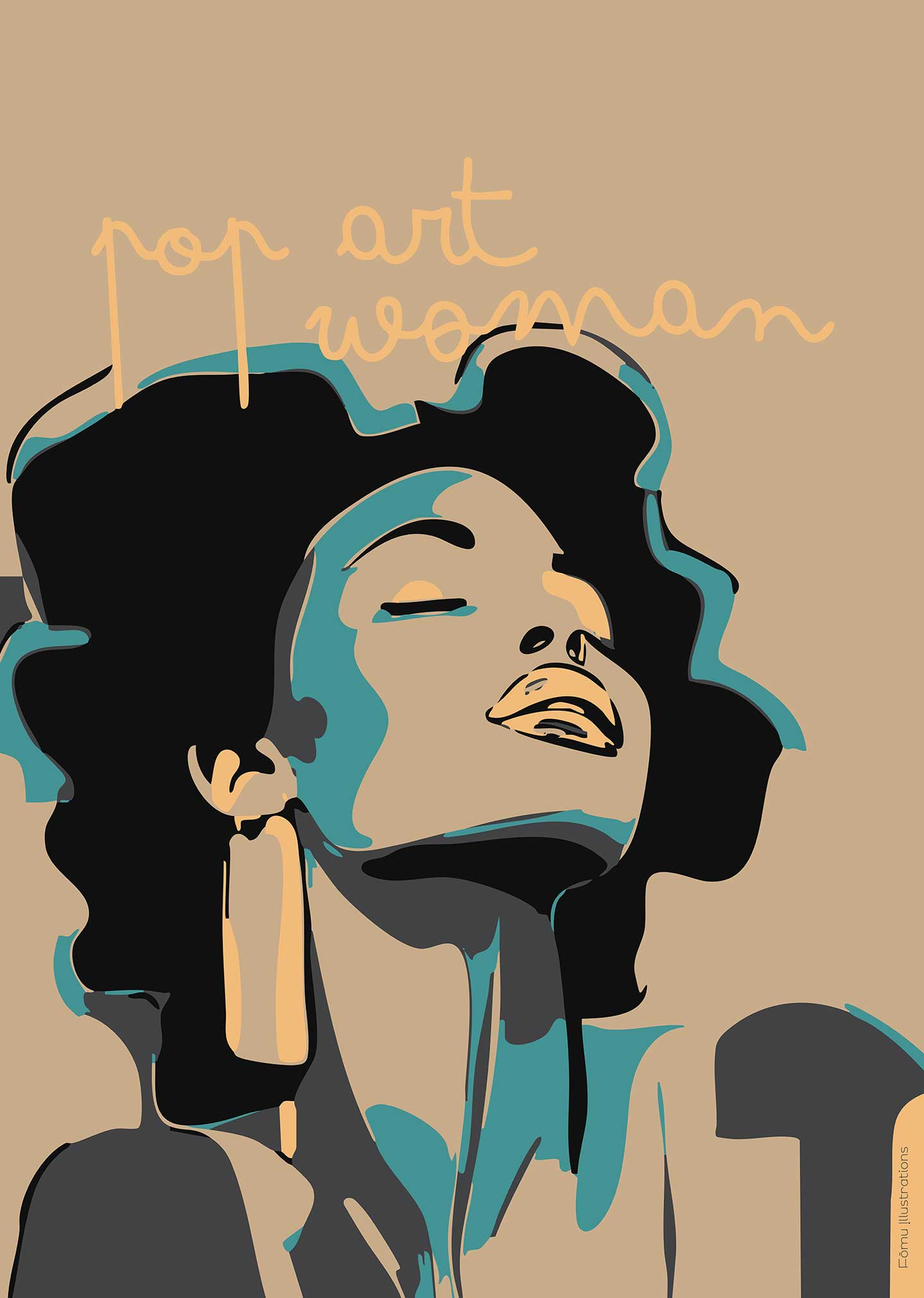 Pop Art Singer Af Få Mu Illustrations